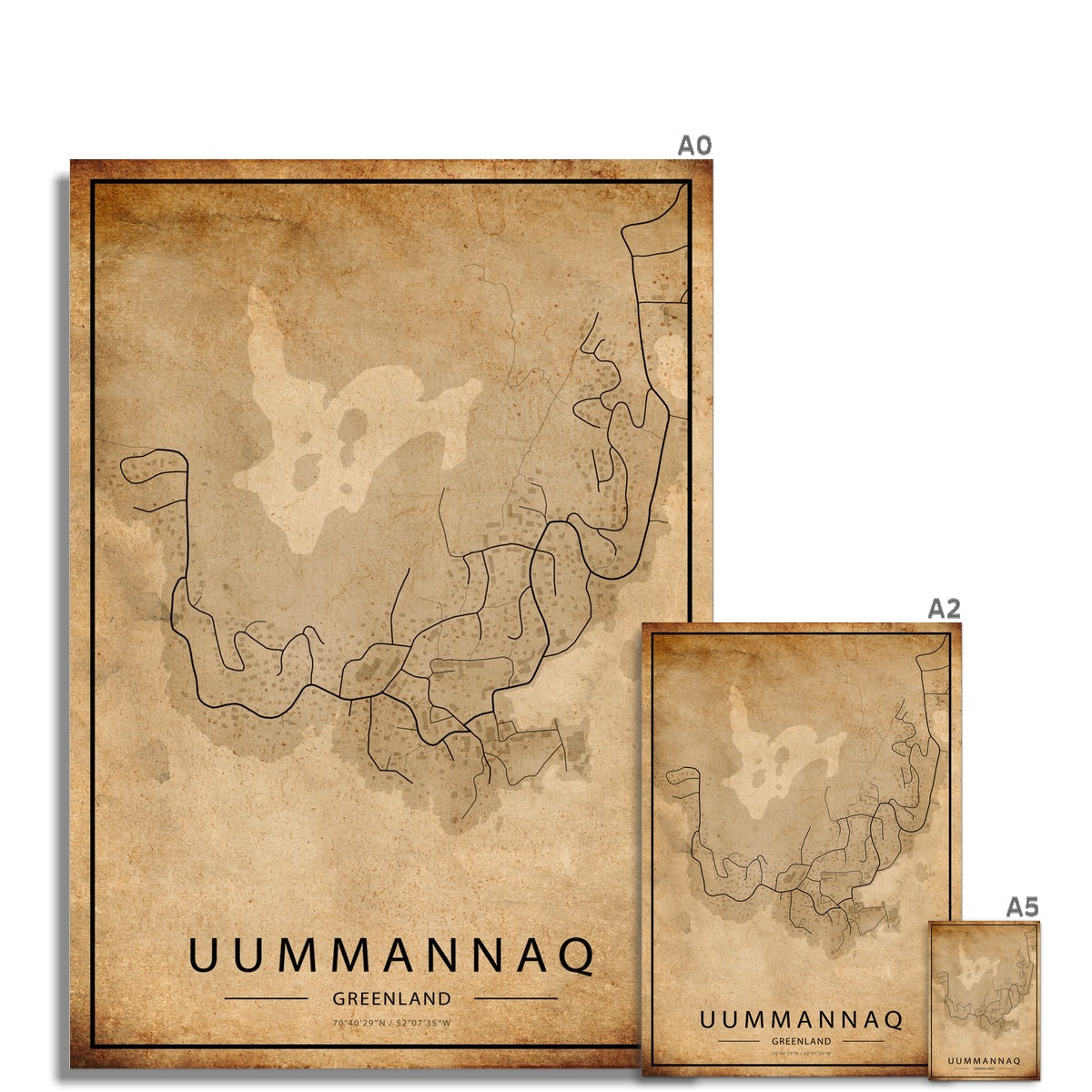 Uummannaq Map Poster - Inu-Art