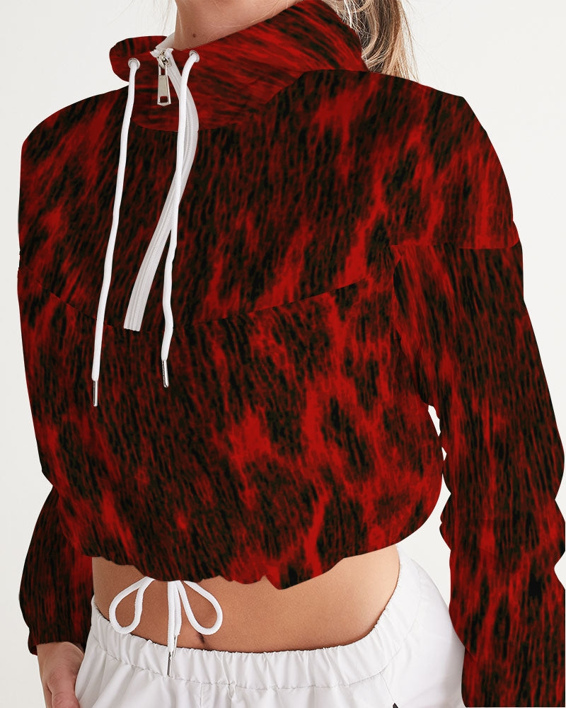 Puisi Red Cropped Windbreaker