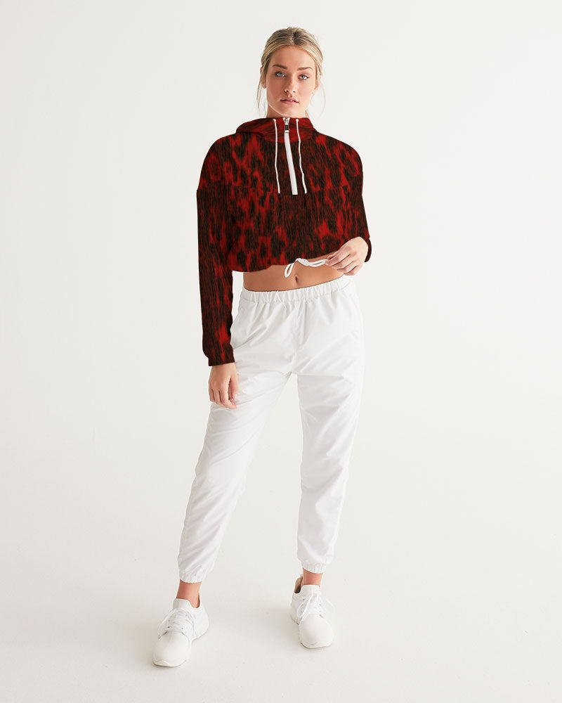 Puisi Red Cropped Windbreaker