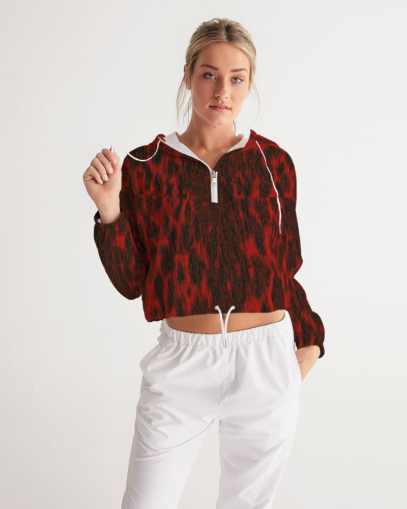Puisi Red Cropped Windbreaker