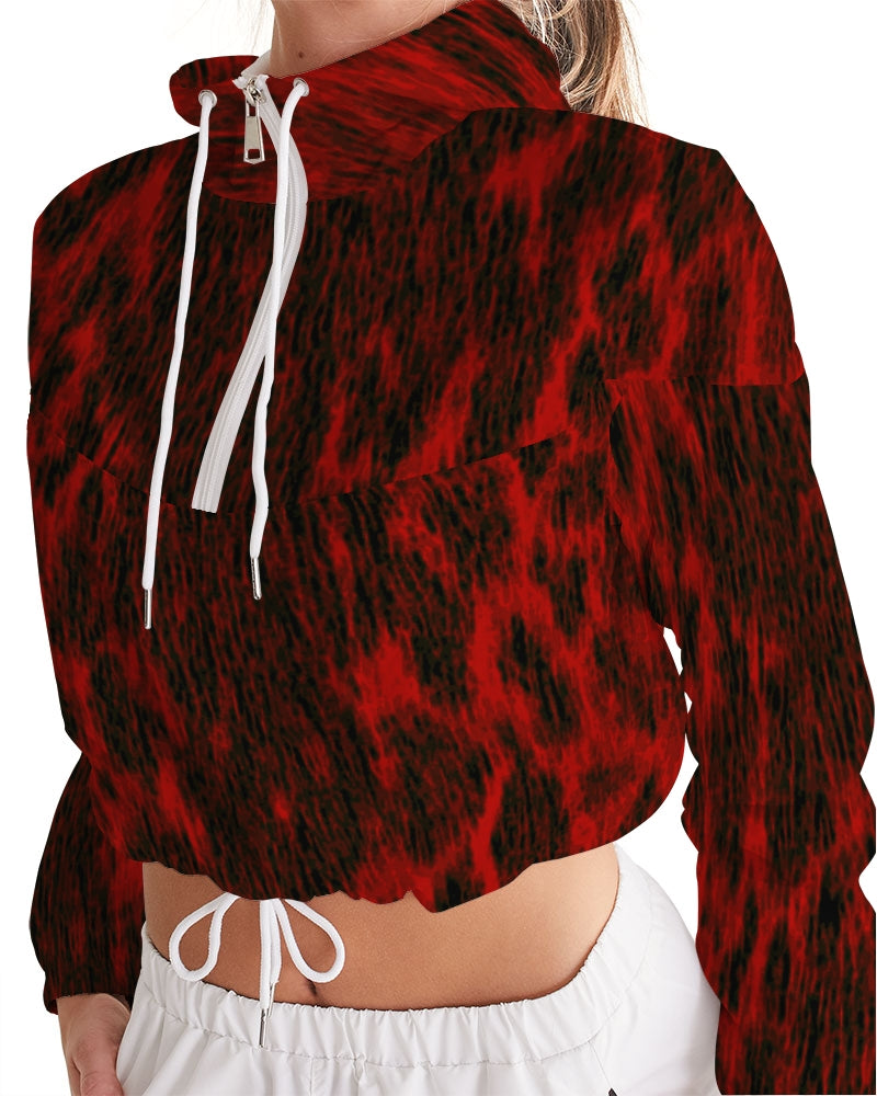 Puisi Red Cropped Windbreaker