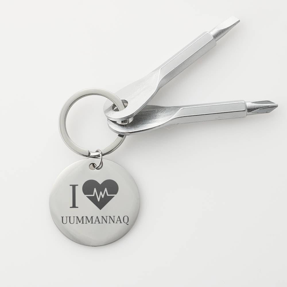 I <3 Uummannaq Nøglering m/ skruetrækkere