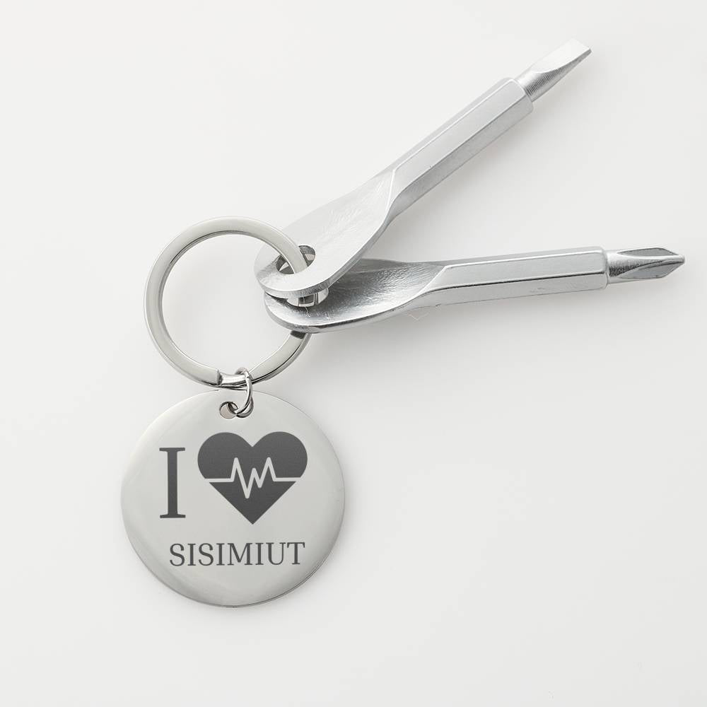 I <3 Sisimiut Nøglering m/ skruetrækkere