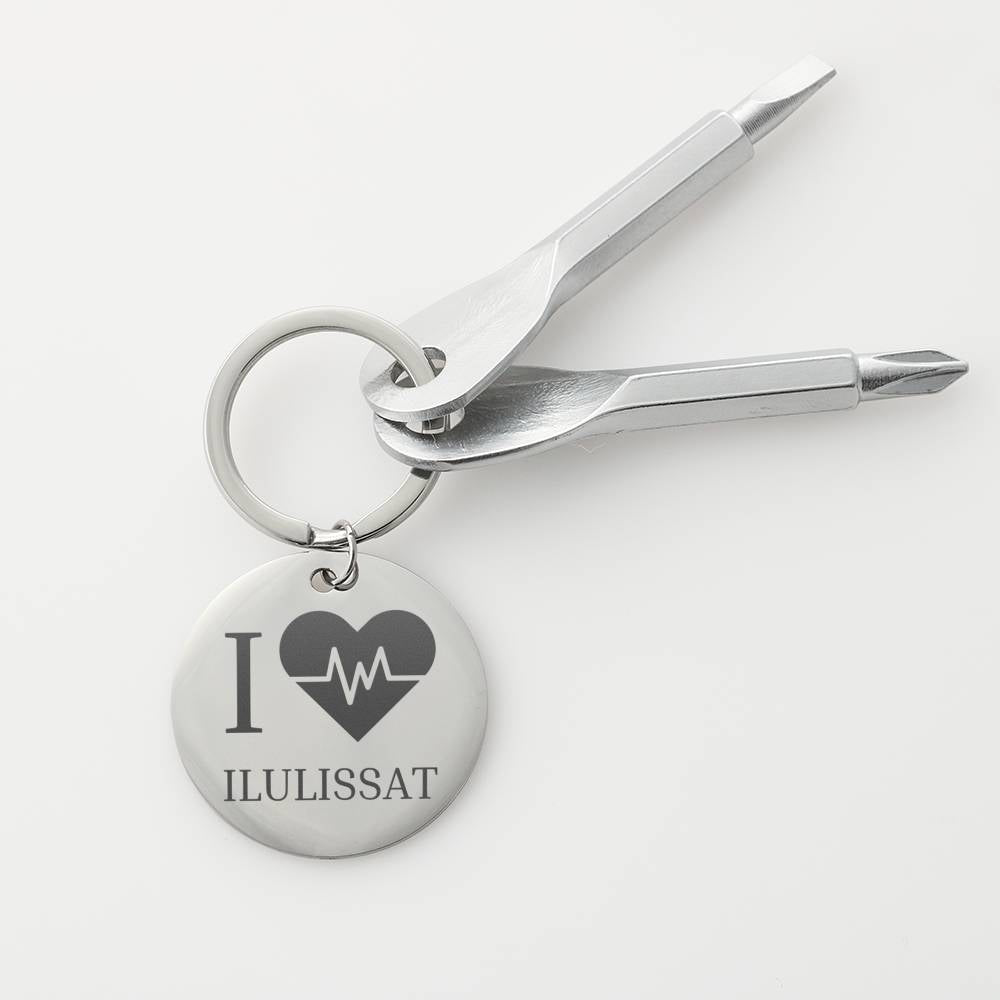 I <3 Ilulissat Nøglering m/ skruetrækkere
