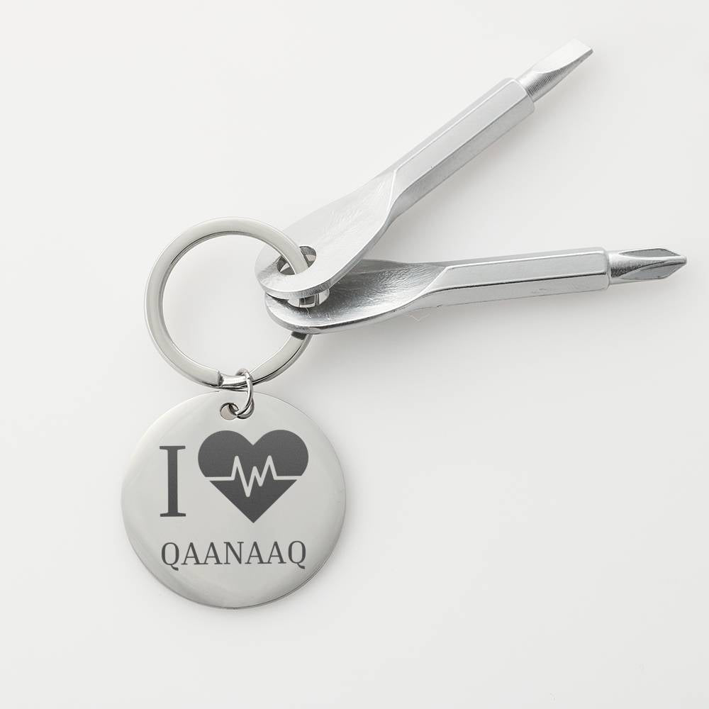 I <3 Qaanaaq Nøglering m/ skruetrækkere