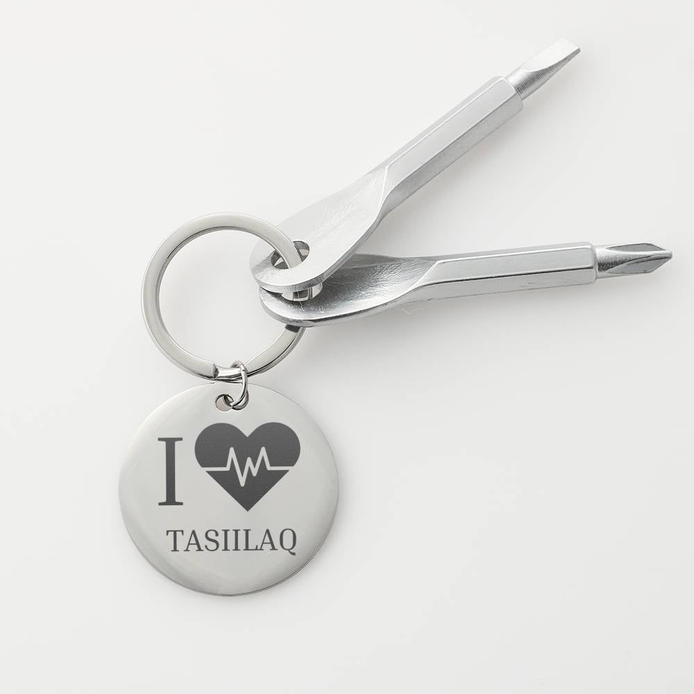 I <3 Tasiilaq Nøglering m/ skruetrækkere
