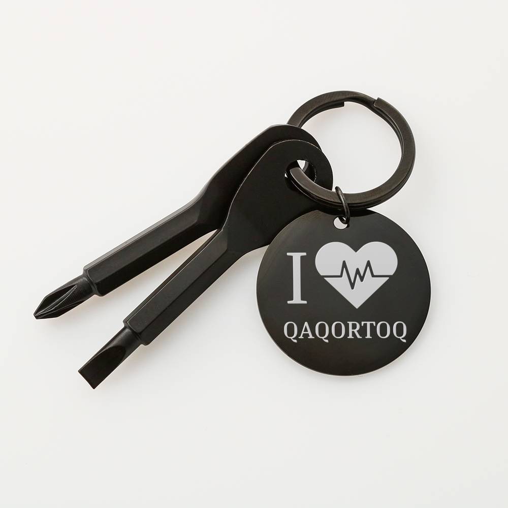 I <3 Qaqortoq Nøglering m/ skruetrækkere