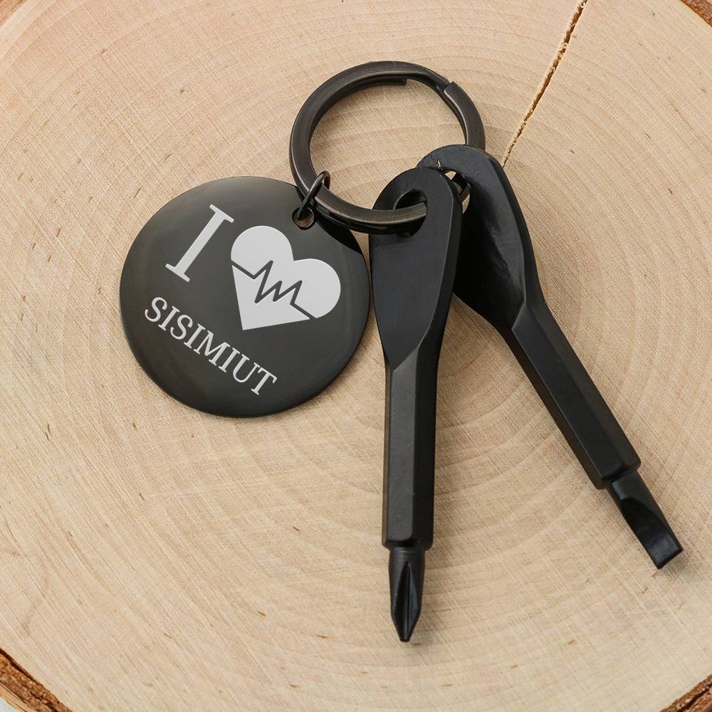 I <3 Sisimiut Nøglering m/ skruetrækkere