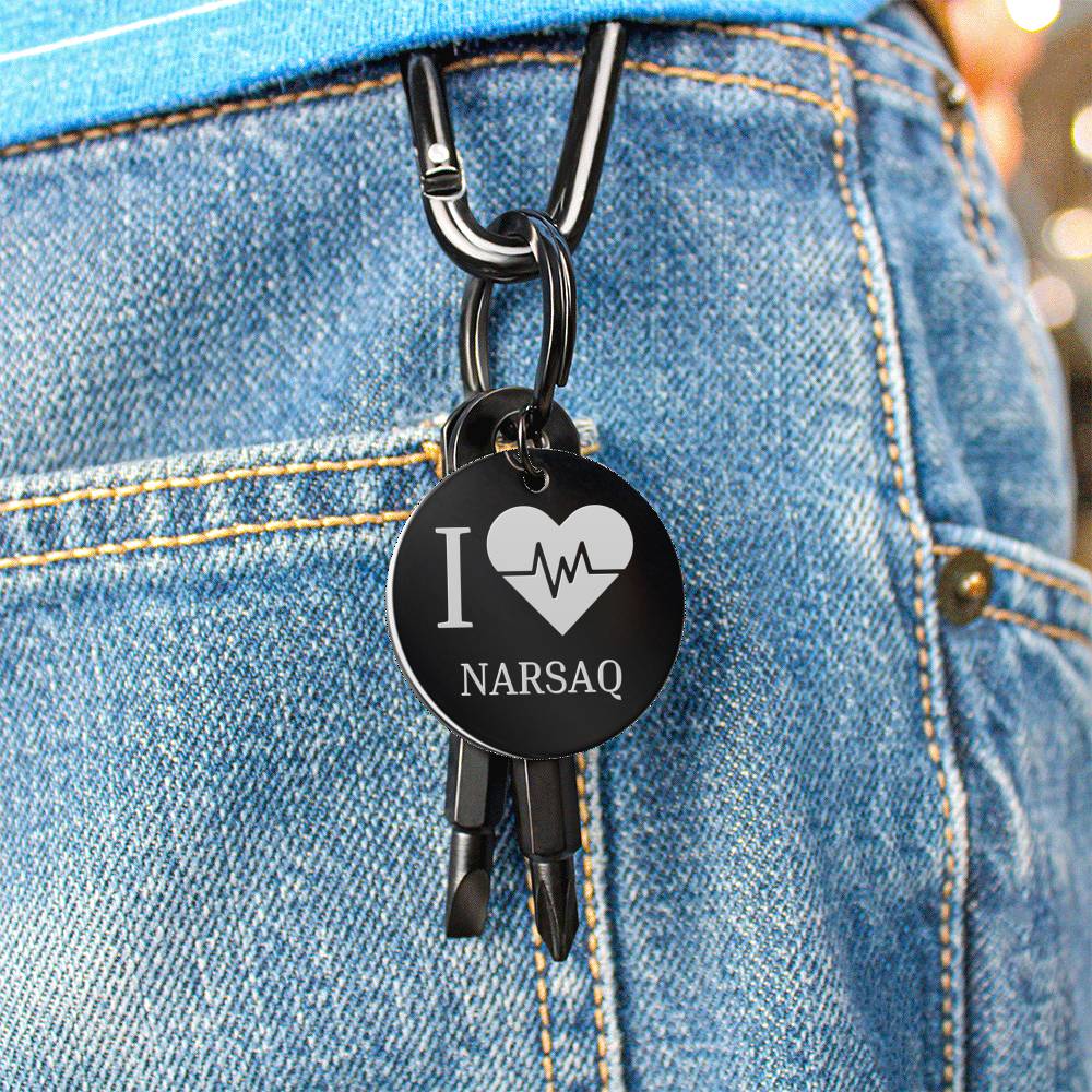 I <3 Narsaq Nøglering m/ skruetrækkere