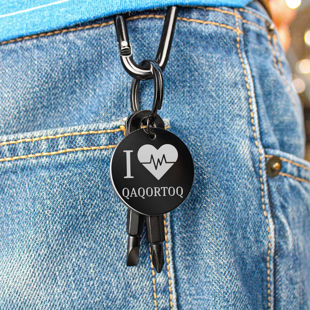 I <3 Qaqortoq Nøglering m/ skruetrækkere