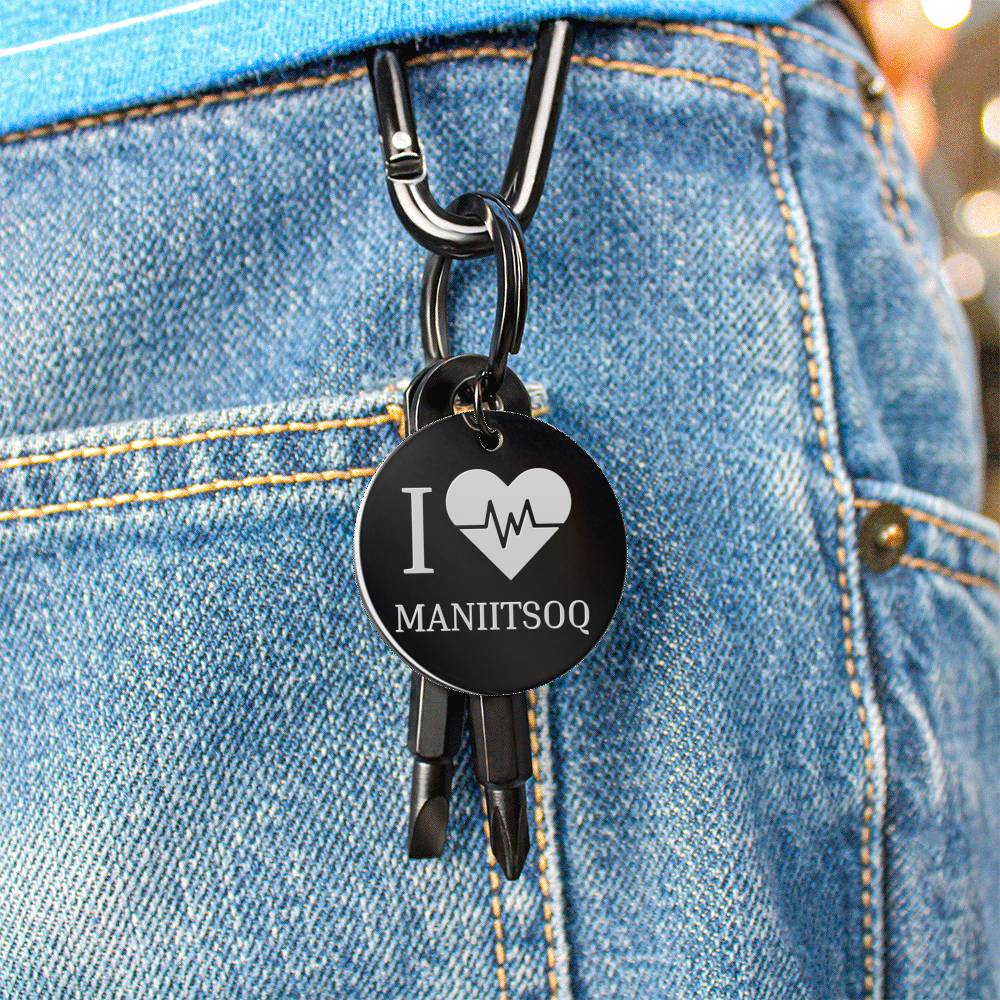 I <3 Maniitsoq Nøglering m/ skruetrækkere