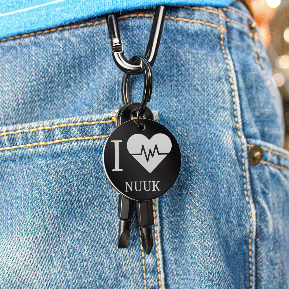 I <3 Nuuk Nøglering m/ skruetrækkere