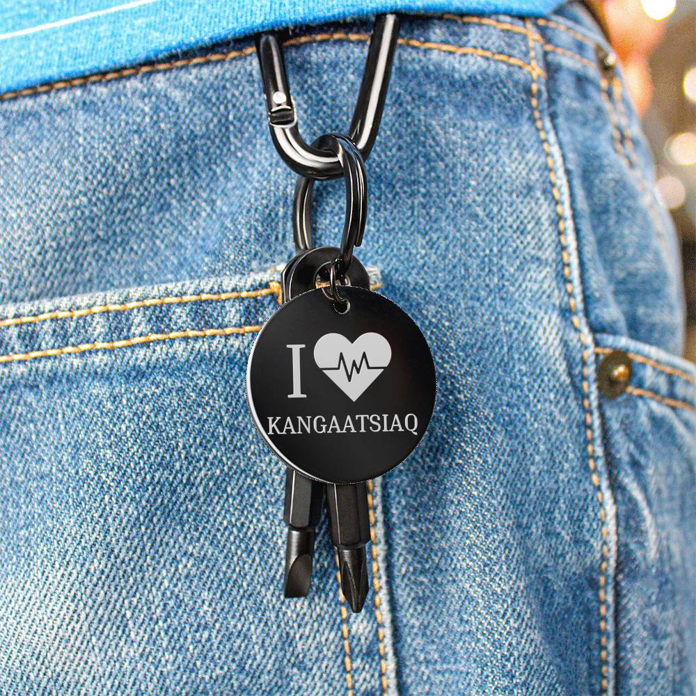 I <3 Kangaatsiaq Nøglering m/ skruetrækkere