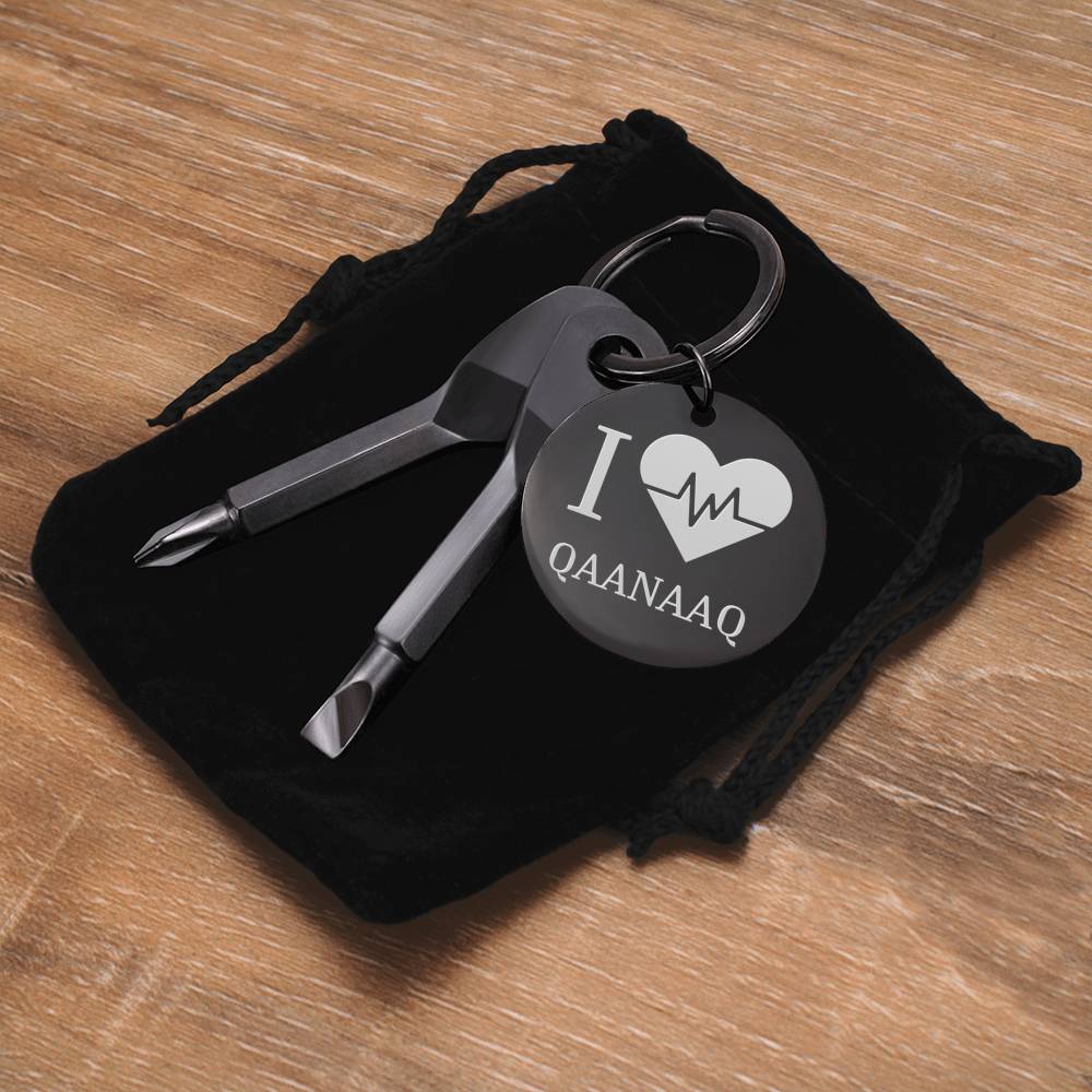 I <3 Qaanaaq Nøglering m/ skruetrækkere