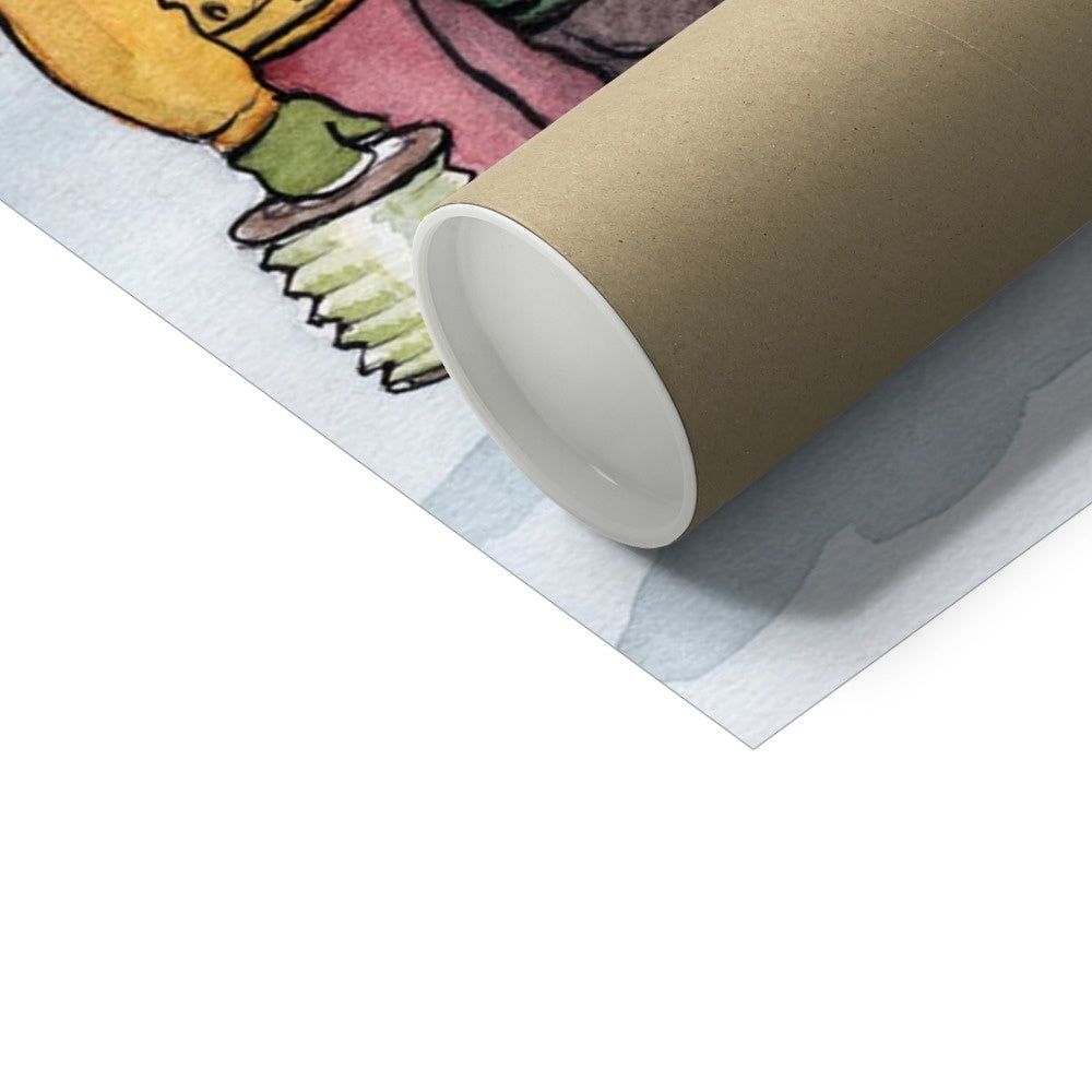 "Finally Santa Claus is here" Fine Art Print - Inu-Art