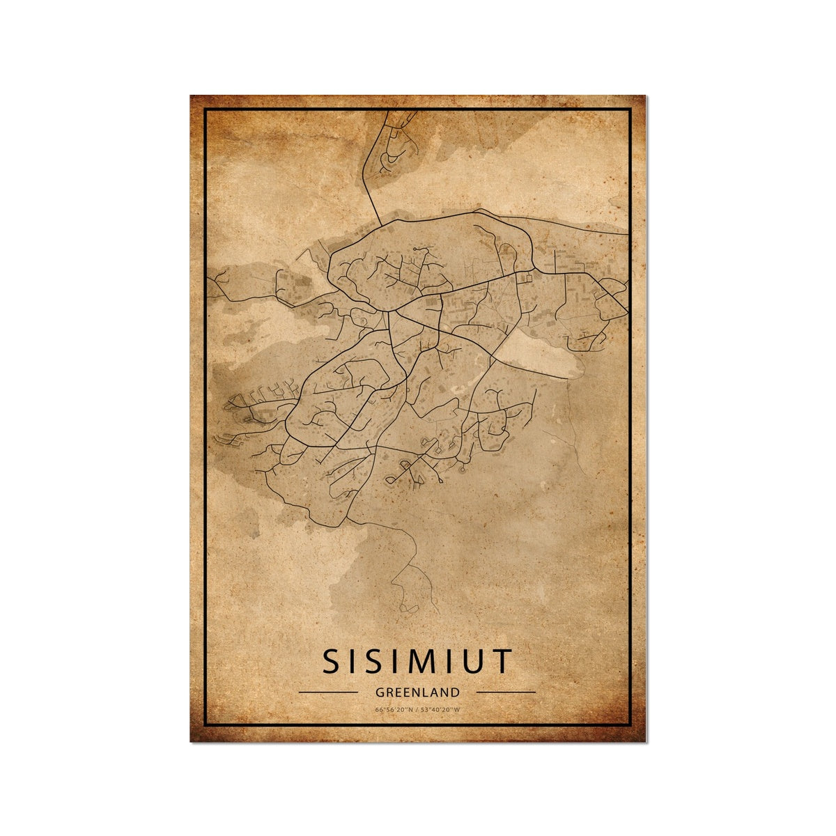 Sisimut Map Poster - Inu-Art
