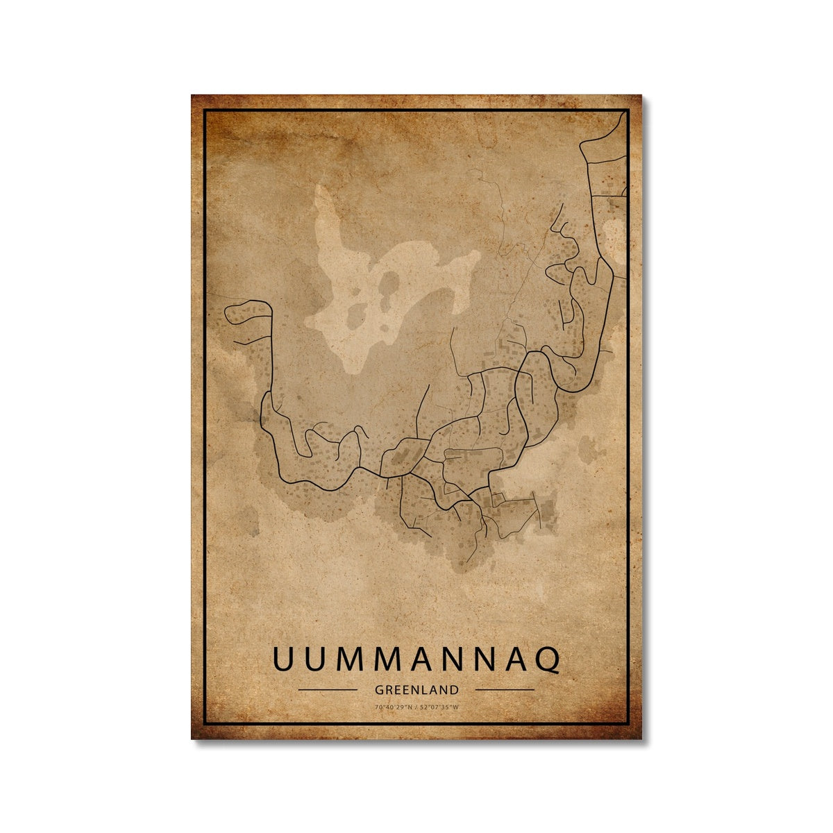 Uummannaq Map Canvas - Inu-Art