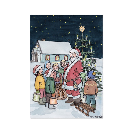 "Finally Santa Claus is here" Fine Art Print - Inu-Art