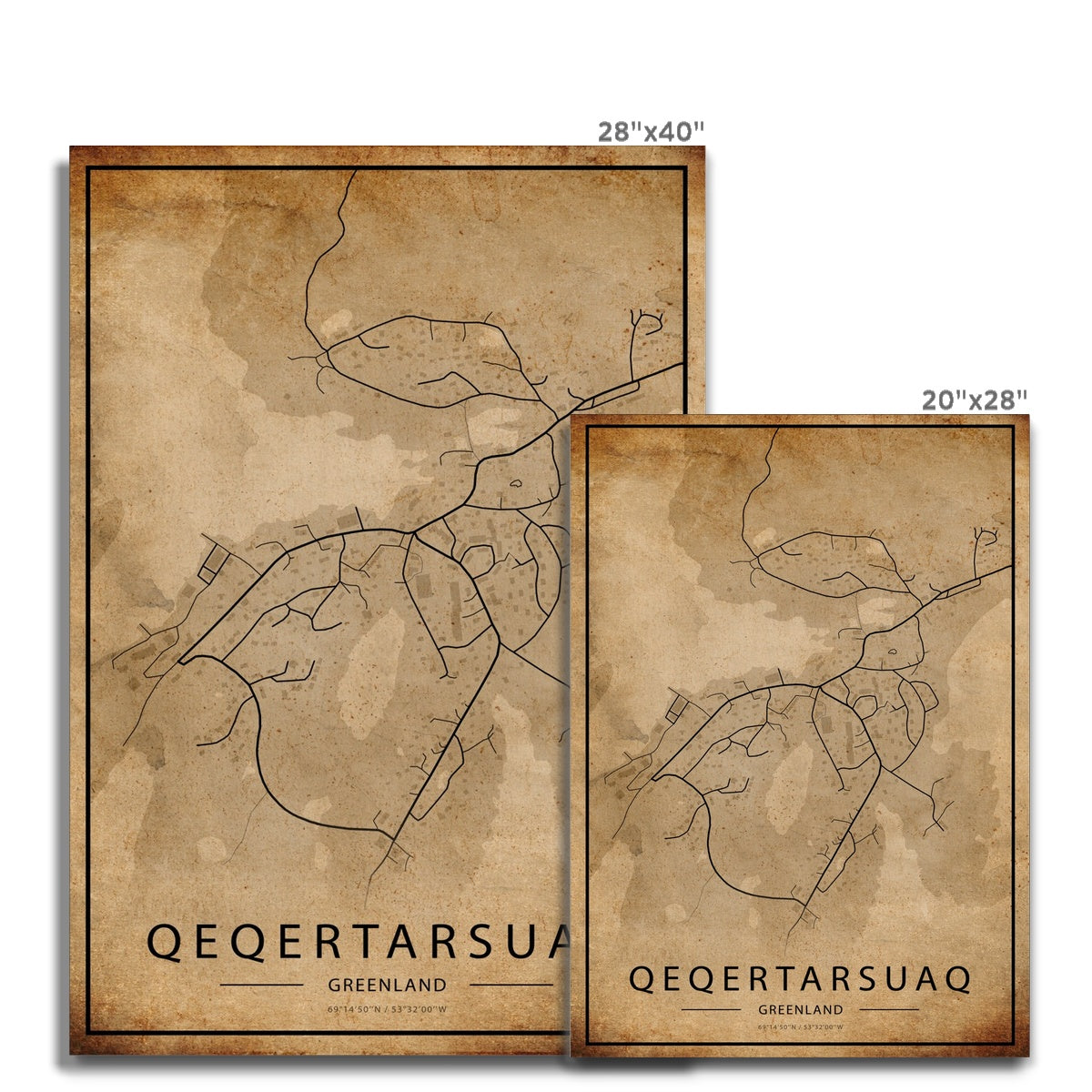 Qeqertarsuaq Map Canvas - Inu-Art