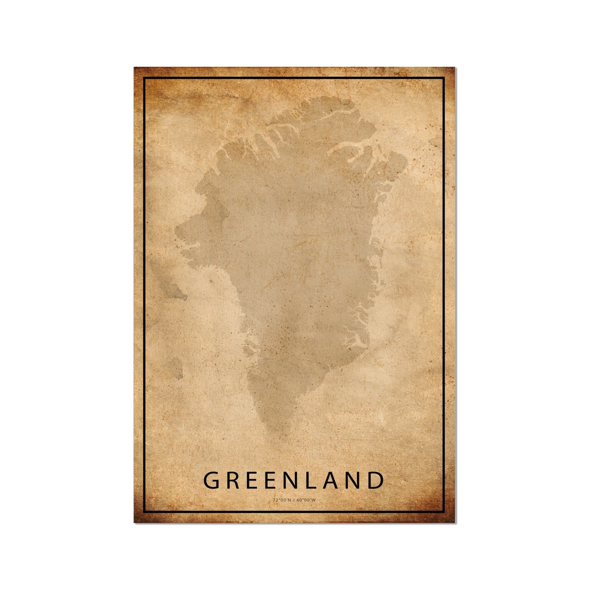 Greenland Map Poster - Inu-Art