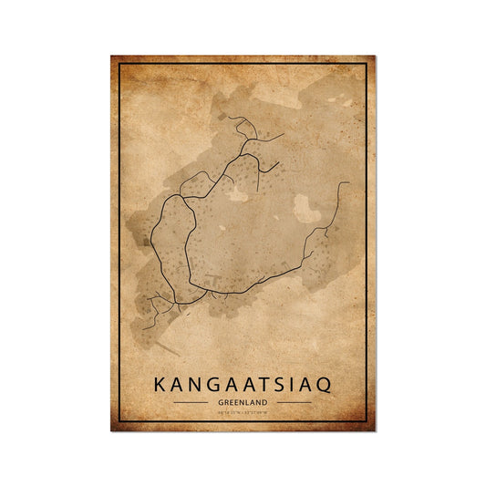 Kangaatsiaq Map Poster - Inu-Art
