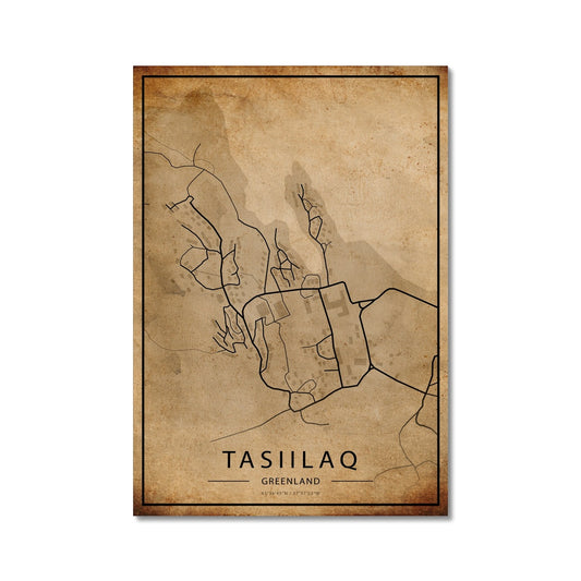 Tasiilaq Map Canvas - Inu-Art
