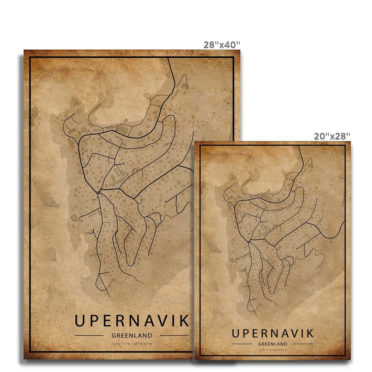 Upernavik Map Canvas - Inu-Art