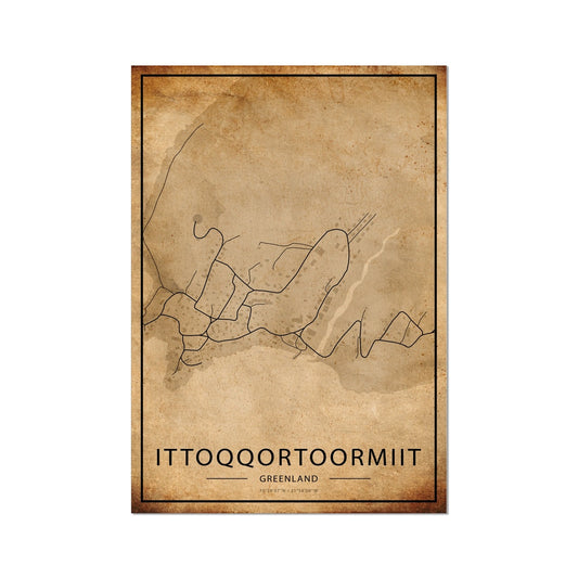 Ittoqqortoormiit Map Poster - Inu-Art