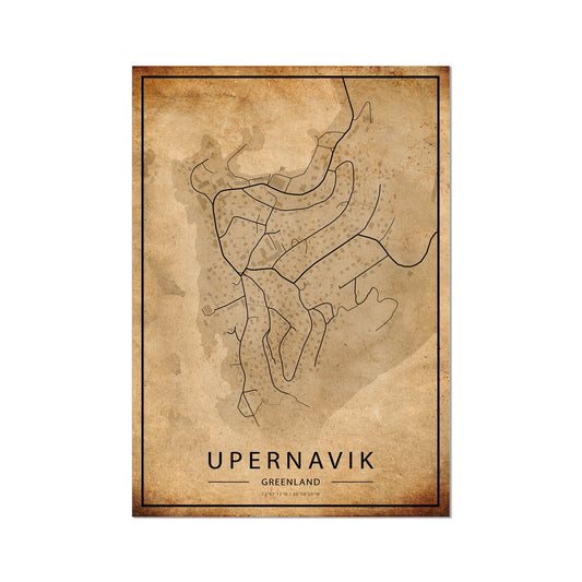 Upernavik Map Poster - Inu-Art