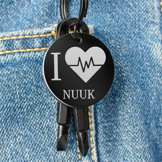 I <3 Nuuk Nøglering m/ skruetrækkere