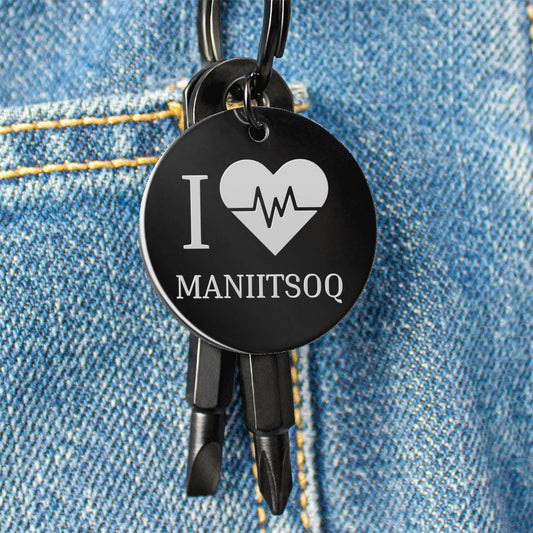 I <3 Maniitsoq Nøglering m/ skruetrækkere