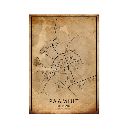 Paamiut Map Poster - Inu-Art