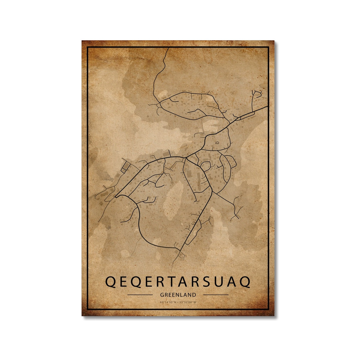 Qeqertarsuaq Map Canvas - Inu-Art