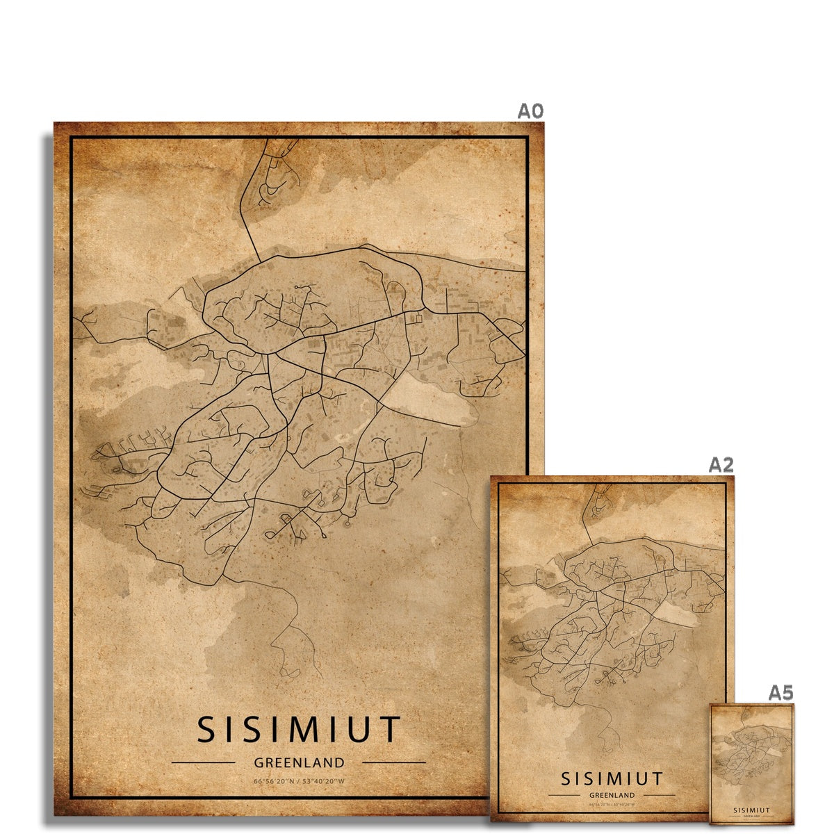 Sisimut Map Poster - Inu-Art