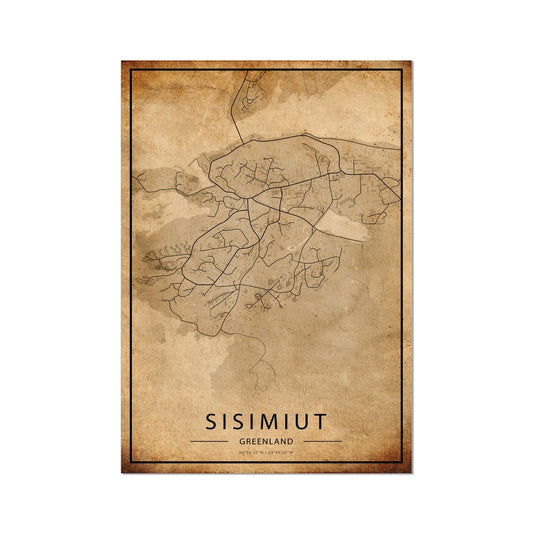 Sisimut Map Poster - Inu-Art
