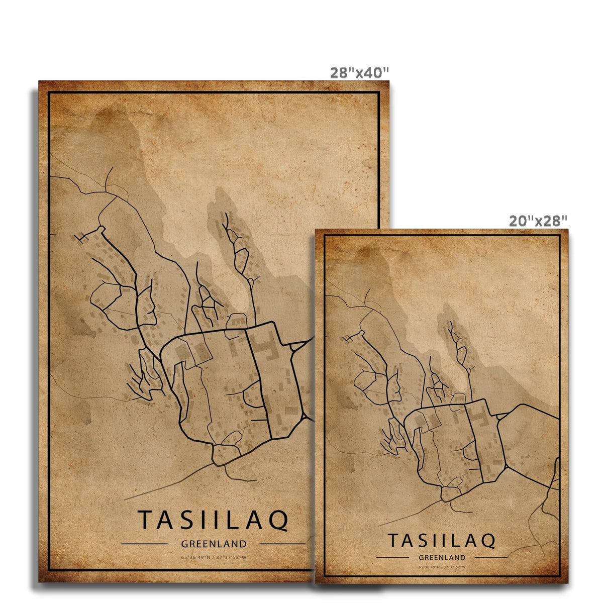 Tasiilaq Map Canvas - Inu-Art