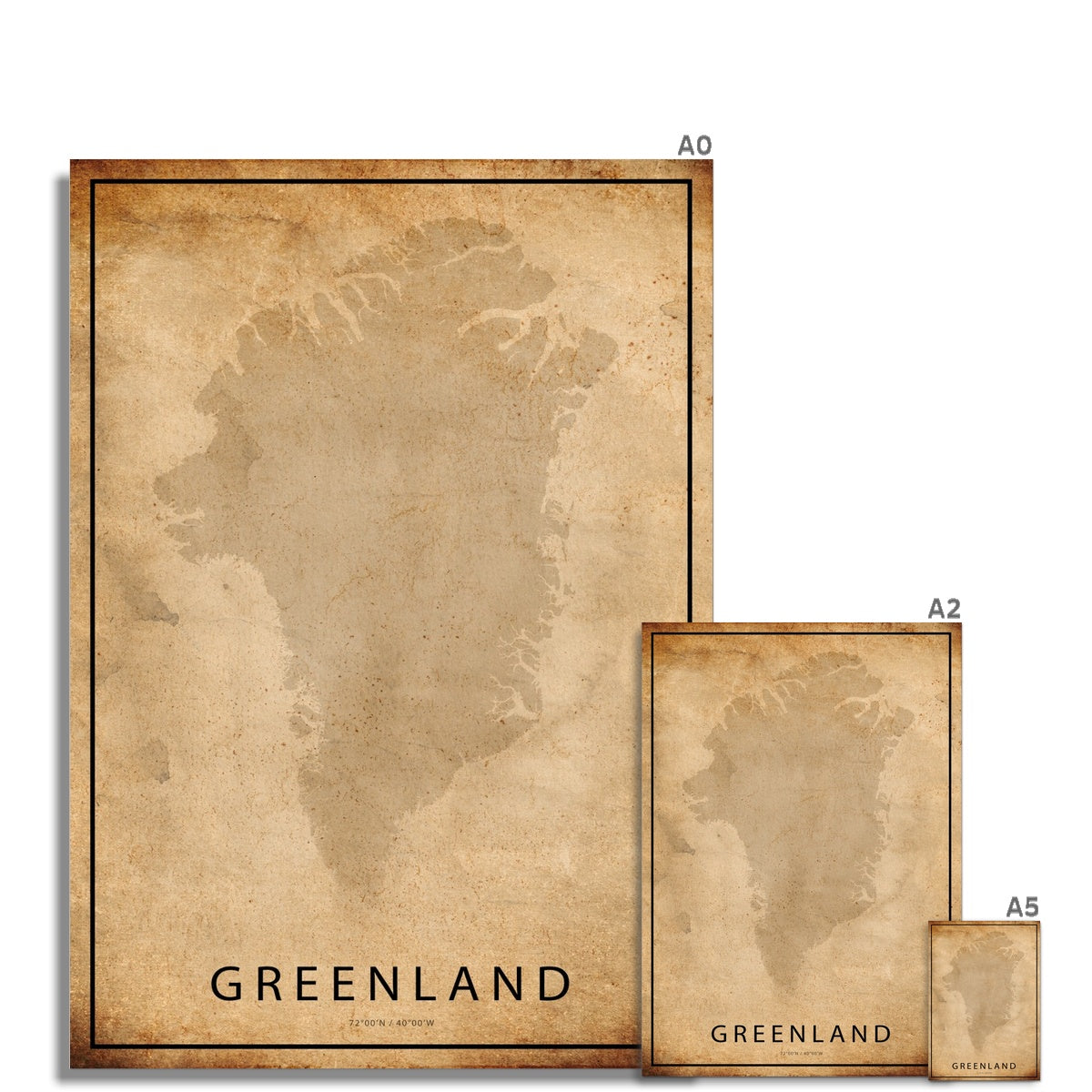 Greenland Map Poster - Inu-Art