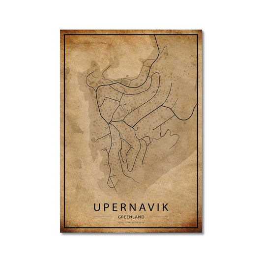 Upernavik Map Canvas - Inu-Art